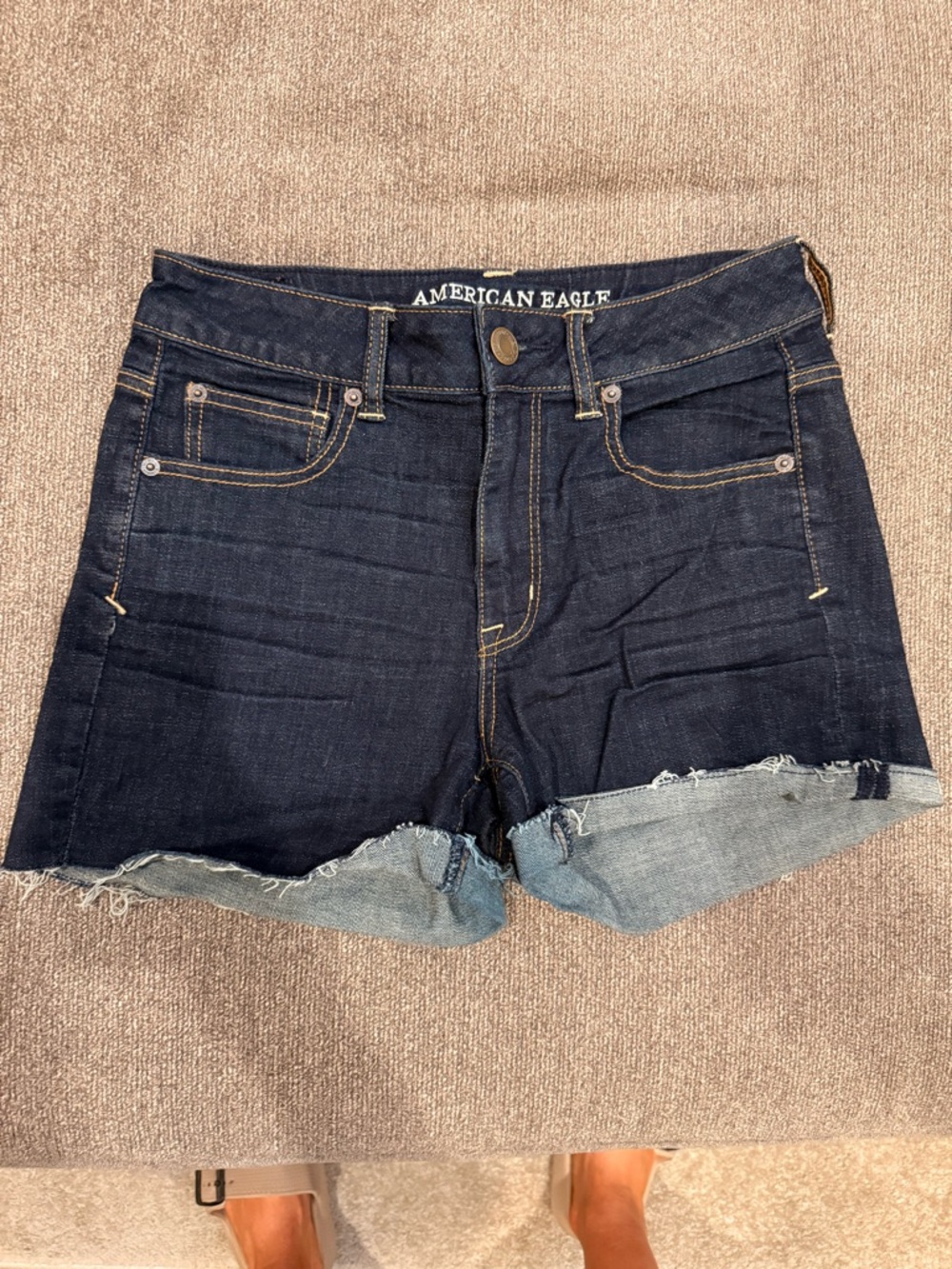 American Eagle Outfitters Indigo Dark Blue Denim Cutoff Shorts